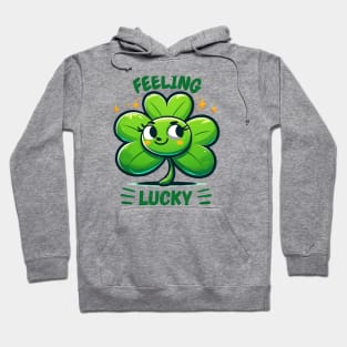 St. Patrick's Day Feeling Lucky - Adorable Clover Character Hoodie